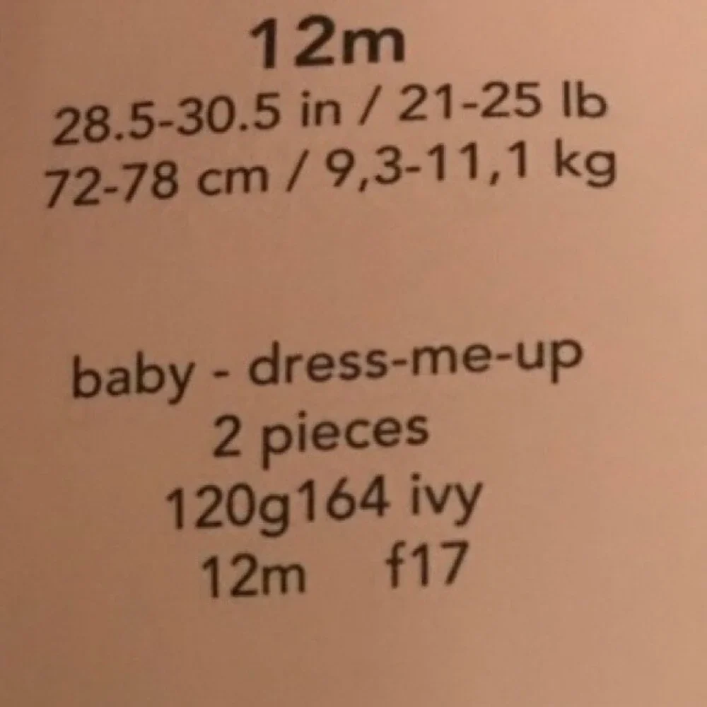 Carter’s Baby girl 12 month ivory dress 2pc